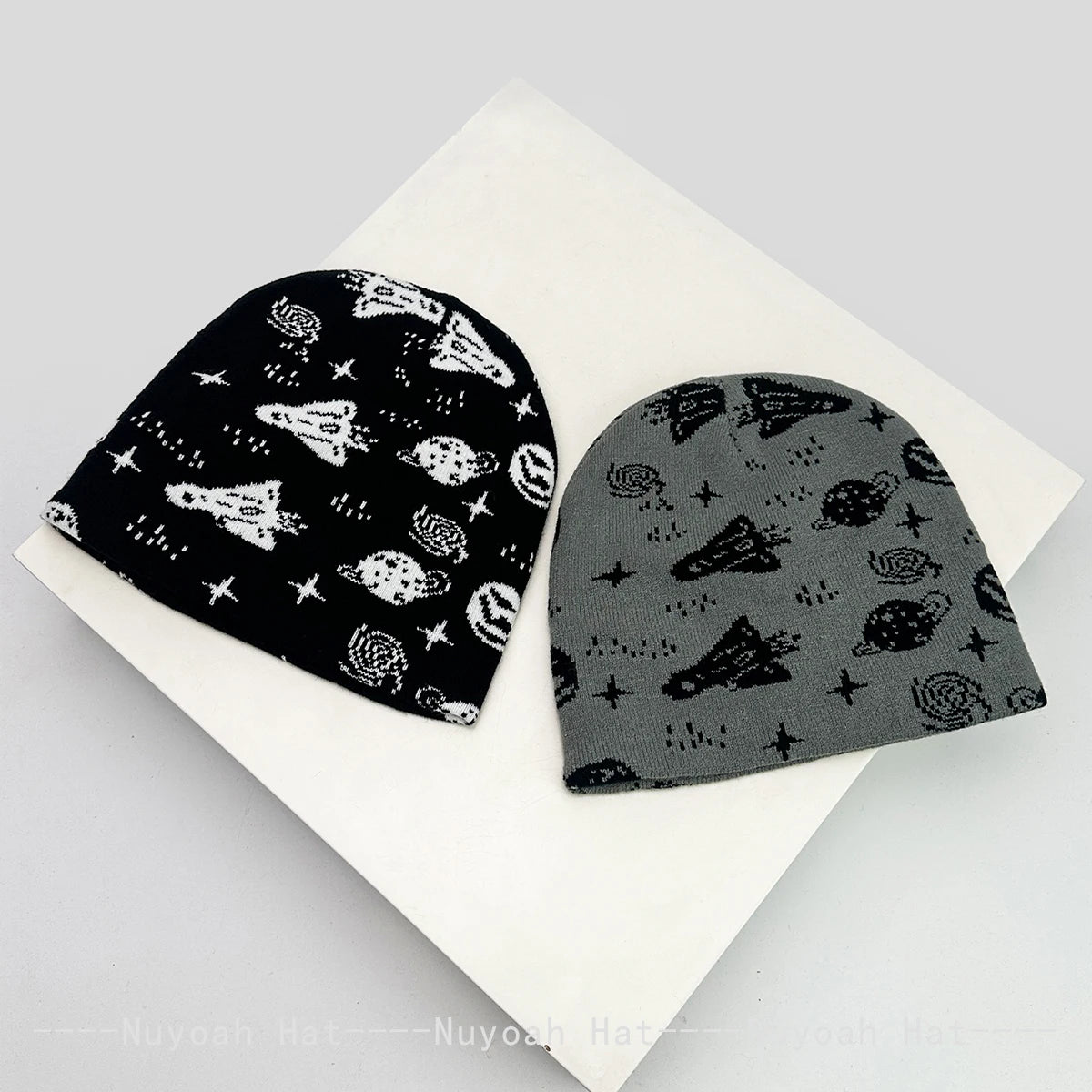 New Men Women Interesting Rocket Planet Jacquard Knitted Hats