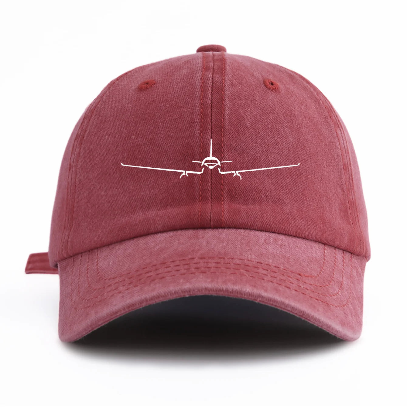 Airplane Print Washed Baseball Cap For Adults