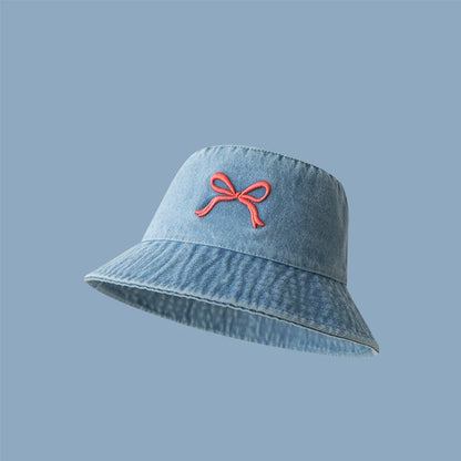 Ladies' Sun Hats Bow Simple Harajuku Fashionable Versatile Cowboy Bucket Hats