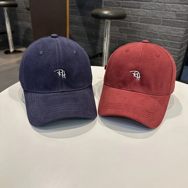 Korean Style RH Letter Embroidery Baseball Cap