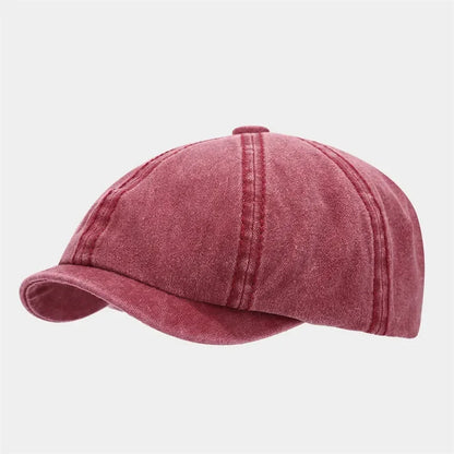 Four Seasons Cotton Solid Newsboy Caps Octagonal Cap