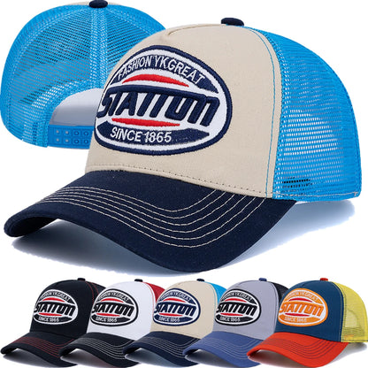 Unisex Baseball Cap Classic Station Letter Pattern Mesh Cap Men And Women