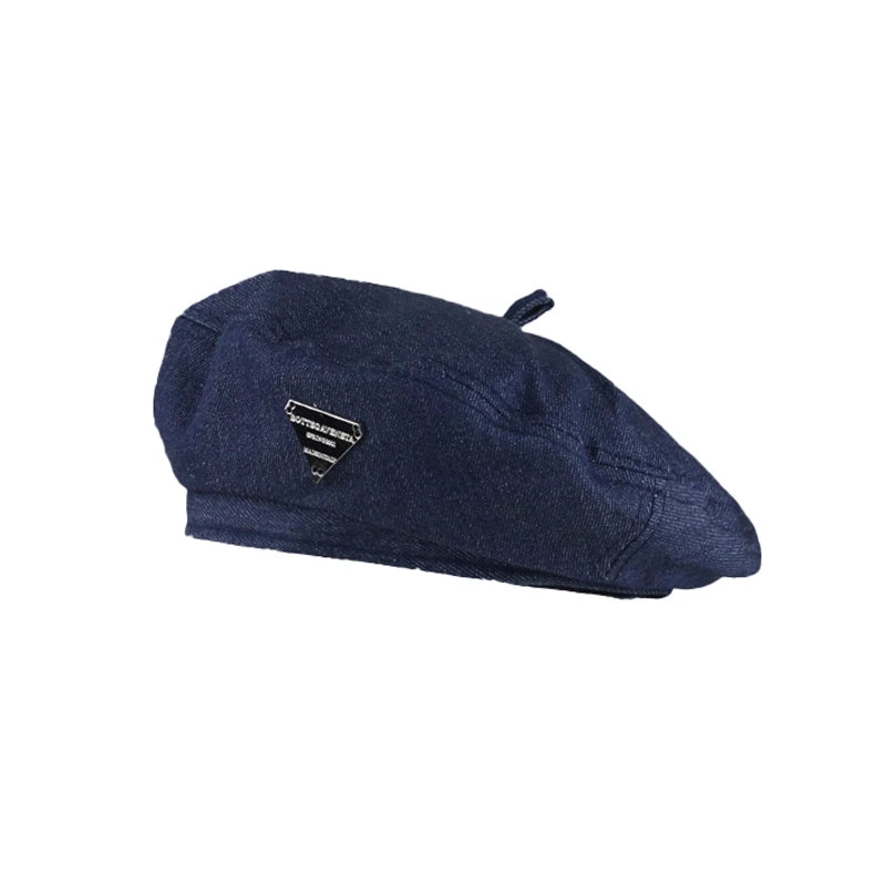Women's Denim Beret Hat Jeans Berets Painter Hats Spring Beanie Hat