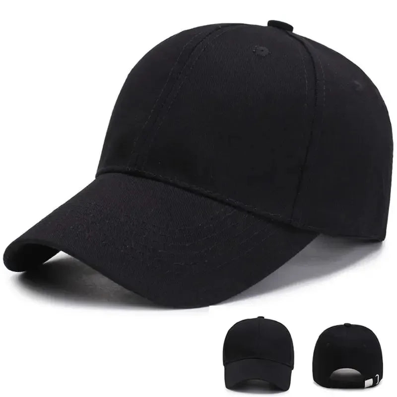 Black Baseball Cap for Men & Women - Cotton Sports Hat for Casual Summer Wear