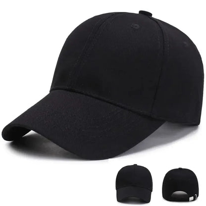 Black Baseball Cap for Men & Women - Cotton Sports Hat for Casual Summer Wear