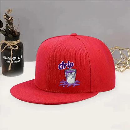Simple Drip Purple Graffiti Pattern  Casual Fashion American Flat Unisex Street Trendy Hip Hop Street Dance Hat