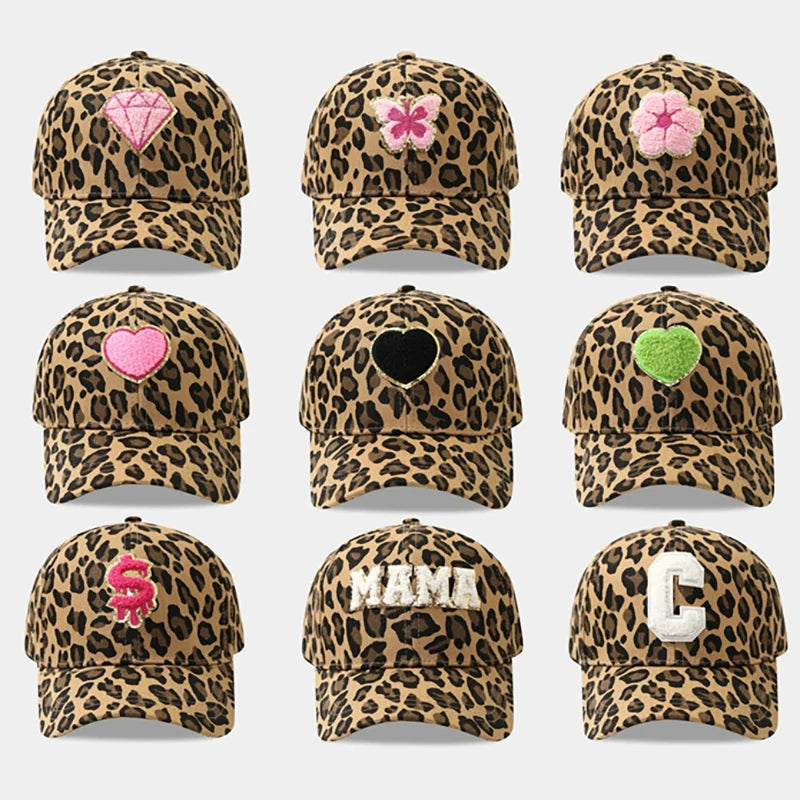 Leopard Print Baseball Caps Unisex Embroidery Spring Autumn