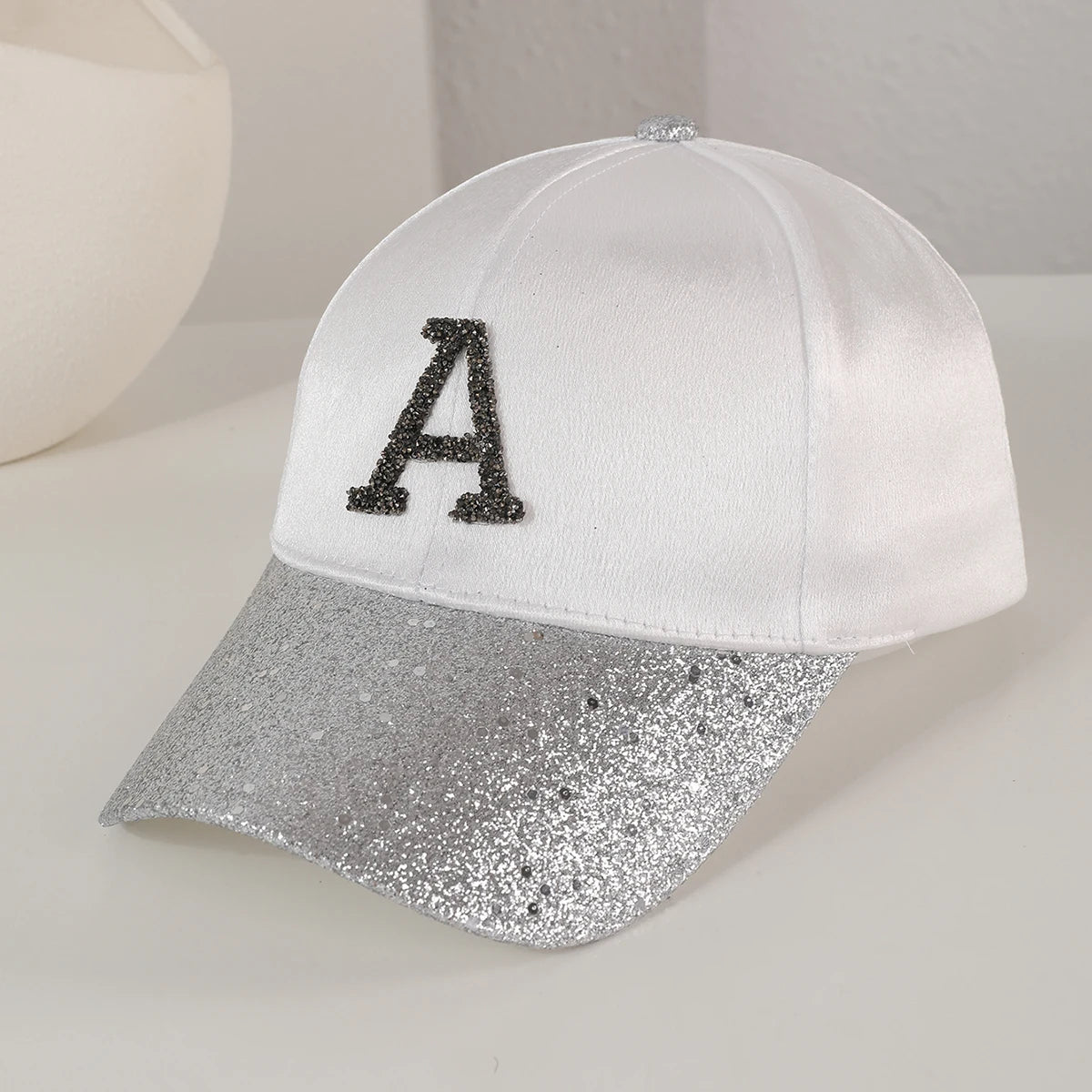 Korean Style Sequined Diamond Letter A Baseball Cap