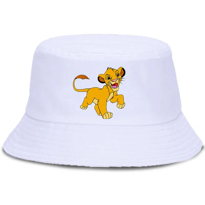 Anime The Lion King Printed Fisherman Hat Cute Cartoon Bucket Hats Autumn Summer