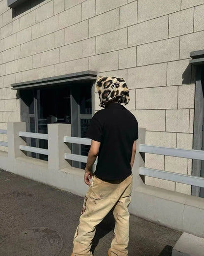New Hip Hop Punk Leopard Print Cotton Scarf Breathable Cap