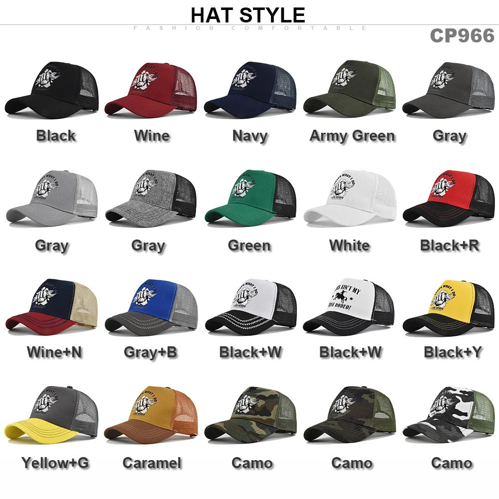 Spring Summer Printed Mesh Breathable Baseball Cap