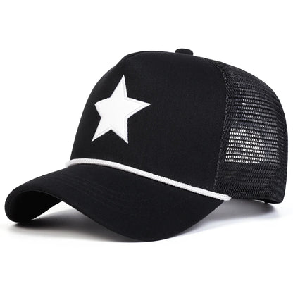 Unisex Five-pointed Star Embroidery Baseball Net Caps Spring Summer