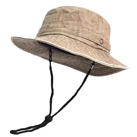 Portable Washed Cotton Bucket Hat Sun Protection Anti-UV