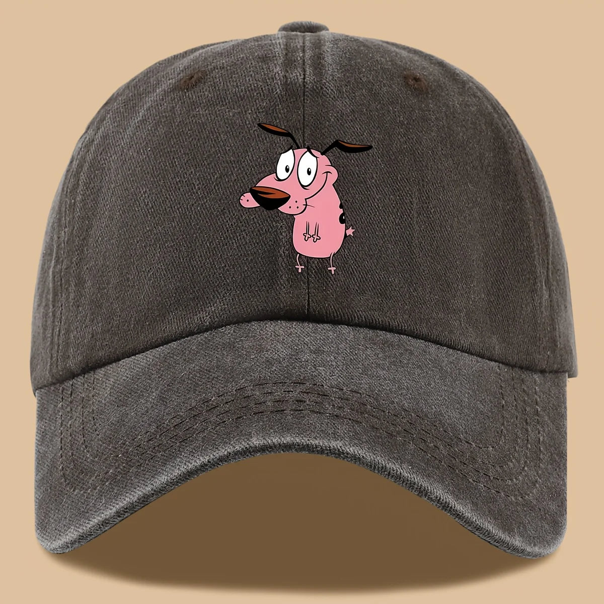 1pc Women's Cute Puppy Printed Baseball Cap with Curved Brim for Outdoor Shading Gift