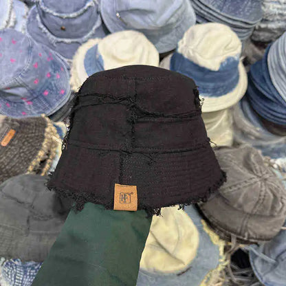 Fisherman Hat Raw Edge Bucket Cap Beach Hat for Men And Women