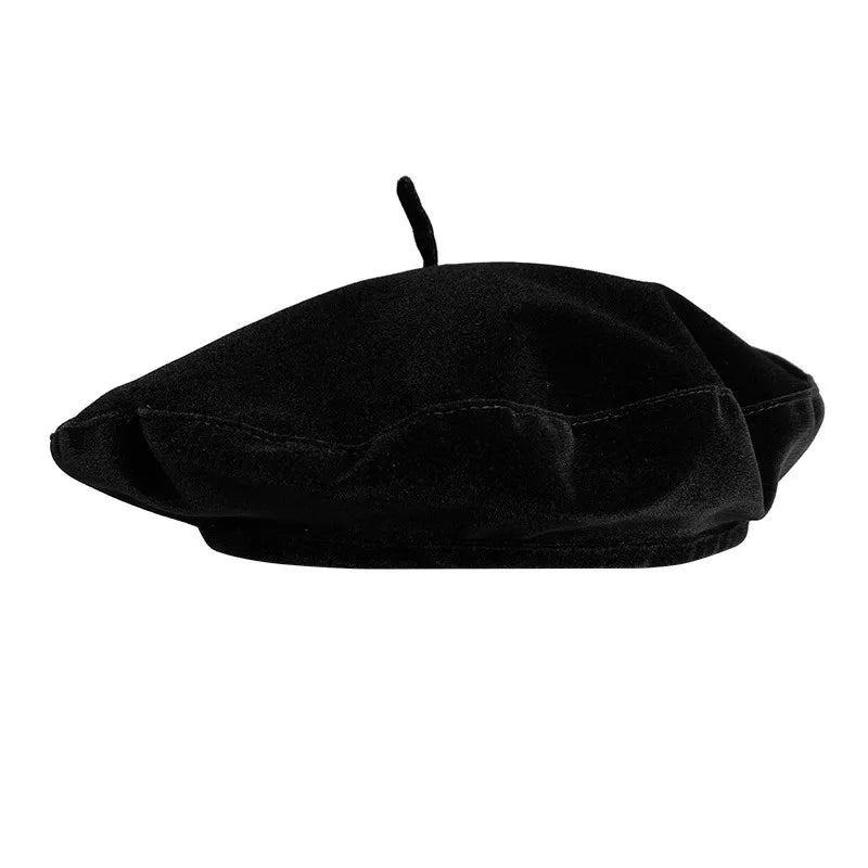 Women Leopard Print Beret Flying Saucer Hat Autumn Winter Warm Knit Artist Caps