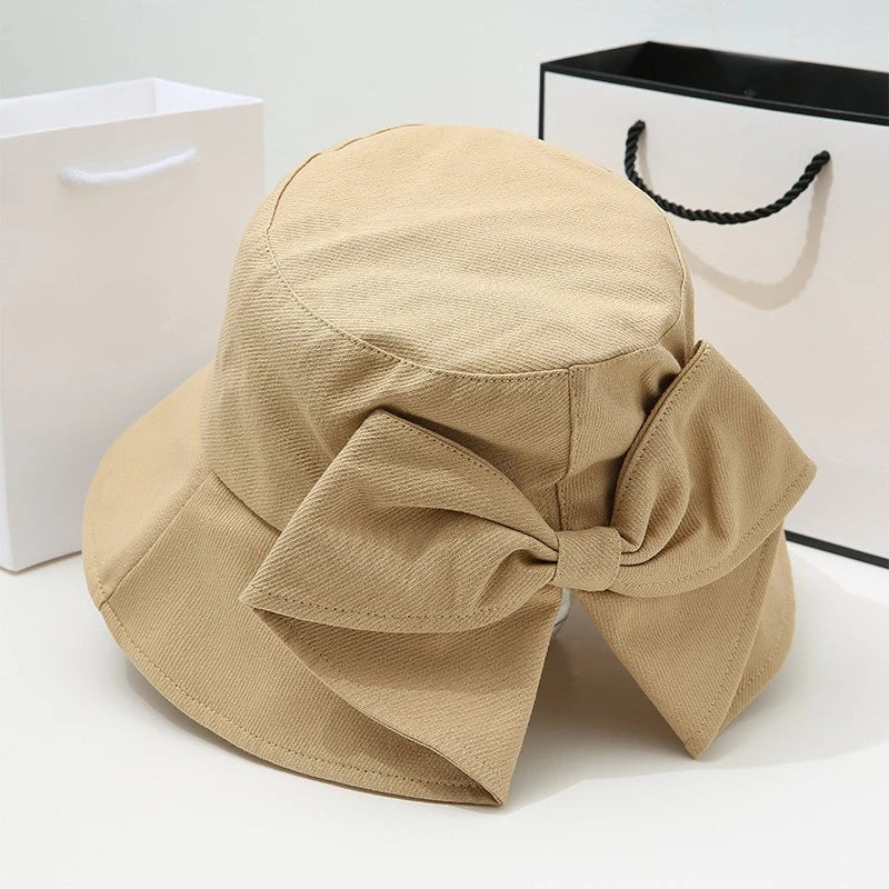 Big Bow Bucket Hat Women Women's Anti-UV Outdoor Bucket Hats