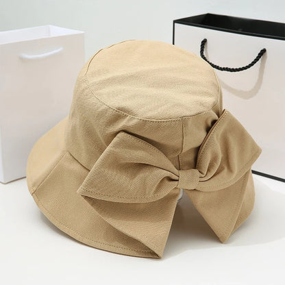Big Bow Bucket Hat Women Women's Anti-UV Outdoor Bucket Hats