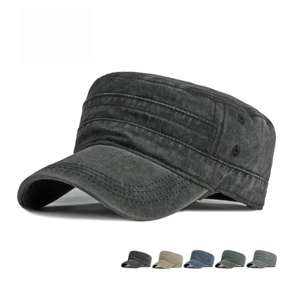 Spring Summer Short Brim Army Hat Men Women Outdoor Retro Washed Cotton