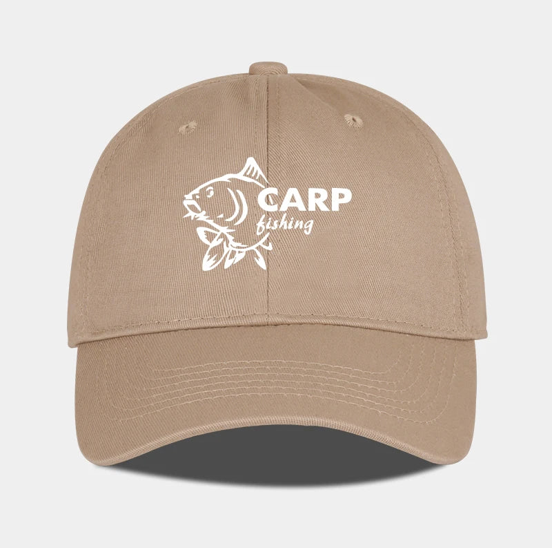 Carp Fishing Print Baseball Cap Adjustable Curved Brim Dad Hat For Men Outdoor Fishing Casual Activities