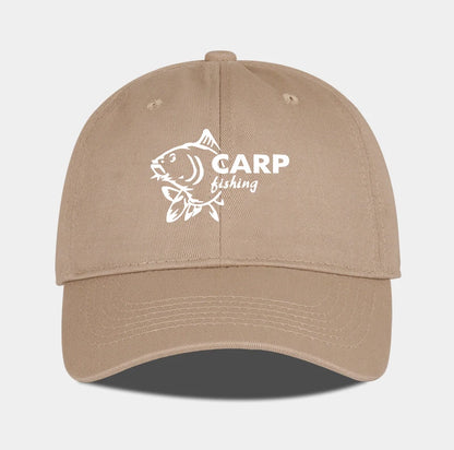 Carp Fishing Print Baseball Cap Adjustable Curved Brim Dad Hat For Men Outdoor Fishing Casual Activities