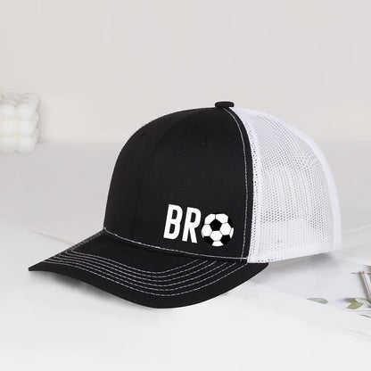 Bro Soccer Print Mesh Baseball Cap Unisex Sports Sun Hat For Men
