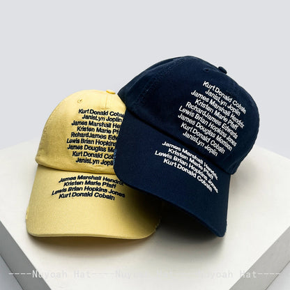 Korean Letter Embroidery Baseball Cap Unisex Retro Peaked Caps Fashionable Outdoor Simple Ins Design
