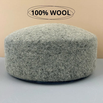 Women's New 100% Wool Hard Top Fedoras Hat Lady Vintage Flat-Top Berets
