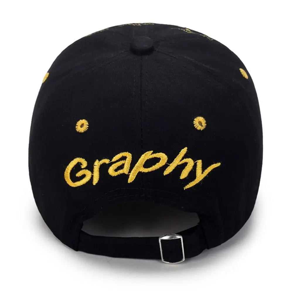 Versatile Broken Hole BAT Embroidery Adjustable Peaked Cap Casual Sunscreen Hats Outdoor Sports