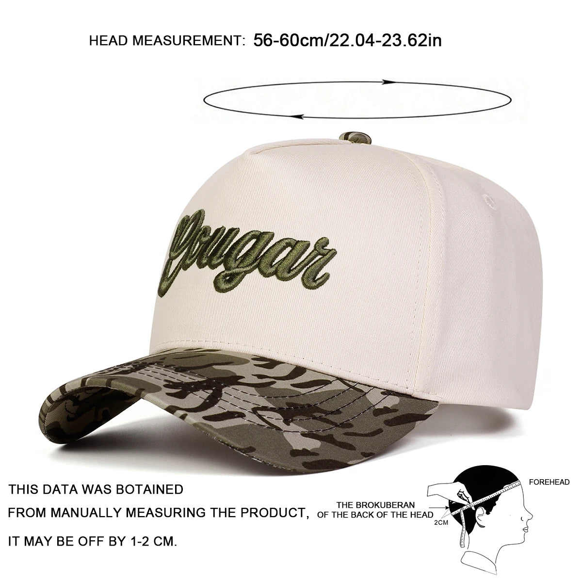 Unisex Cougar Letter Embroidery Baseball Caps Spring Autumn