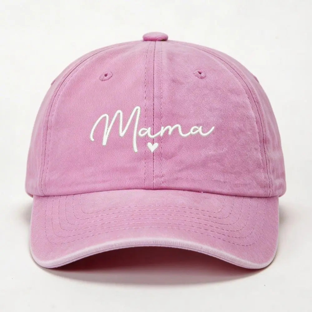Fashion Washed Cotton Mama Heart Caps