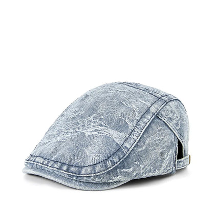 2026 Women's Distressed Denim Newsboy Cap