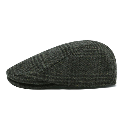 Newsboy Caps Men Wool Blend Flat Cap Winter Warm Hat