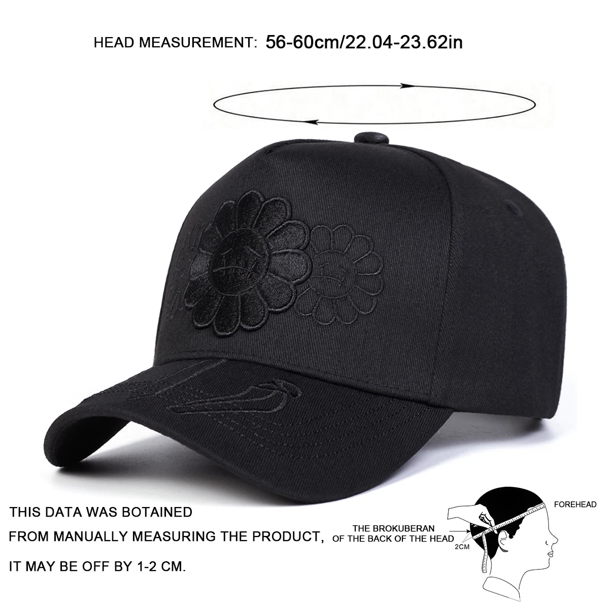 Unisex Sunflower Embroidery Baseball Caps Spring Autumn Outdoor Sports Cap