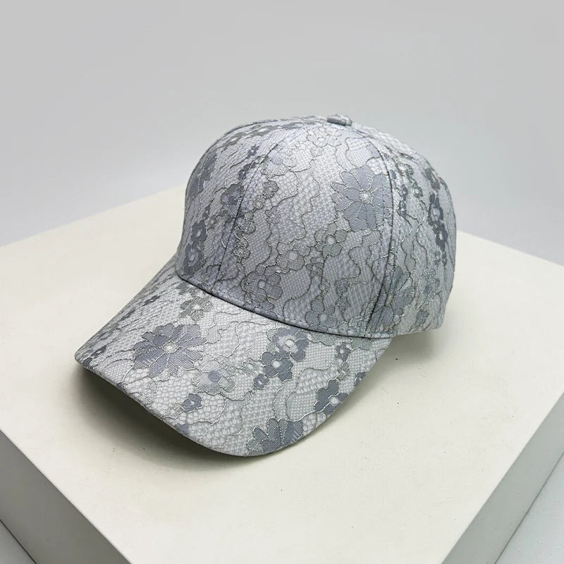 New Women Korean Lace Flower Baseball Hats