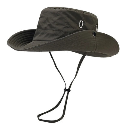 Summer Men Bucket Hat Outdoor UV Protection Wide Brim Hunting Hiking Hat