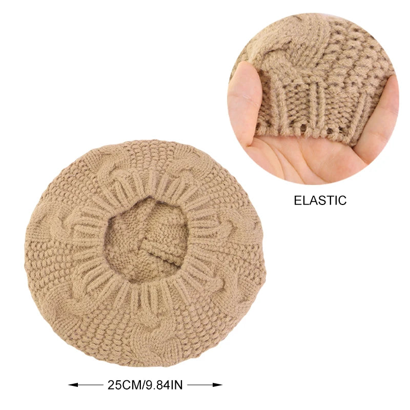 Ladies' Autumn Winter Knitted Berets European And American