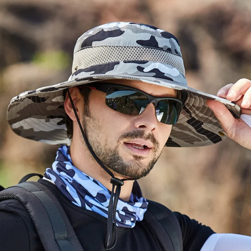 Summer Men Breathable Sun Hat Outdoor Traveling Fishing Hiking Hats