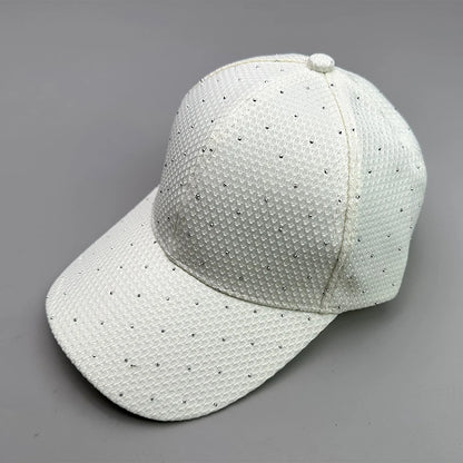 New Flash Rhinestone Simple Streetwear Women Baseball Hats