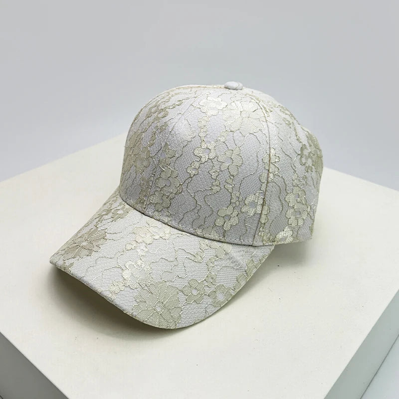 New Women Korean Lace Flower Baseball Hats