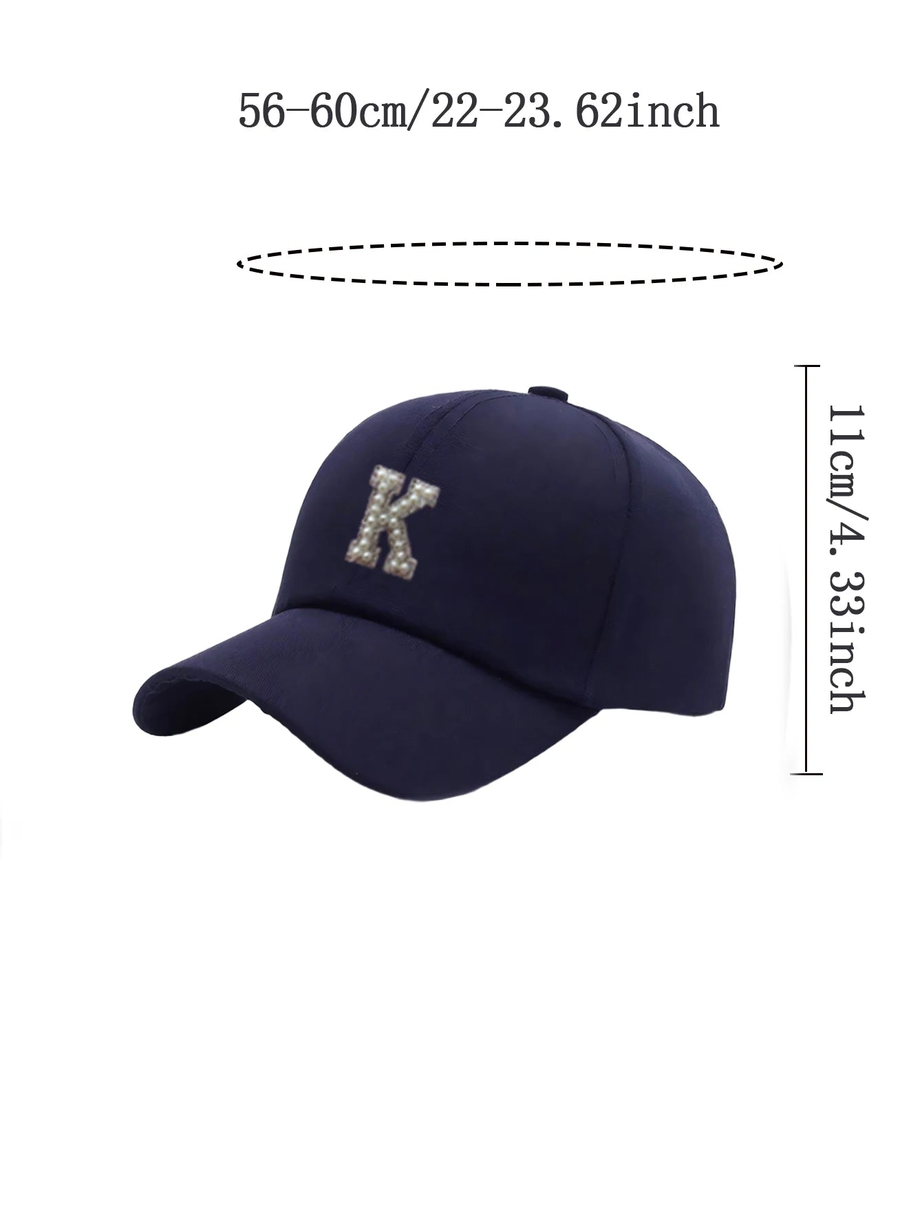1 Pc Pearl Letter A-Z Women's Couple Woman's Stylish Baseball Cap