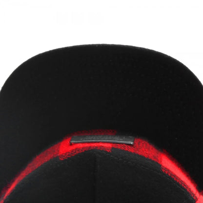 Fashion Hat PLATED Cap Woolen Red Checkered Iron Logo Adjustable Hat Flat Brimmed Hat Sun Hat
