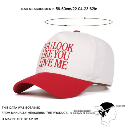 Unisex YOULOOK LIKE YOU Letter Embroidery Baseball Caps Adjustable Casual Hats Sports Cap