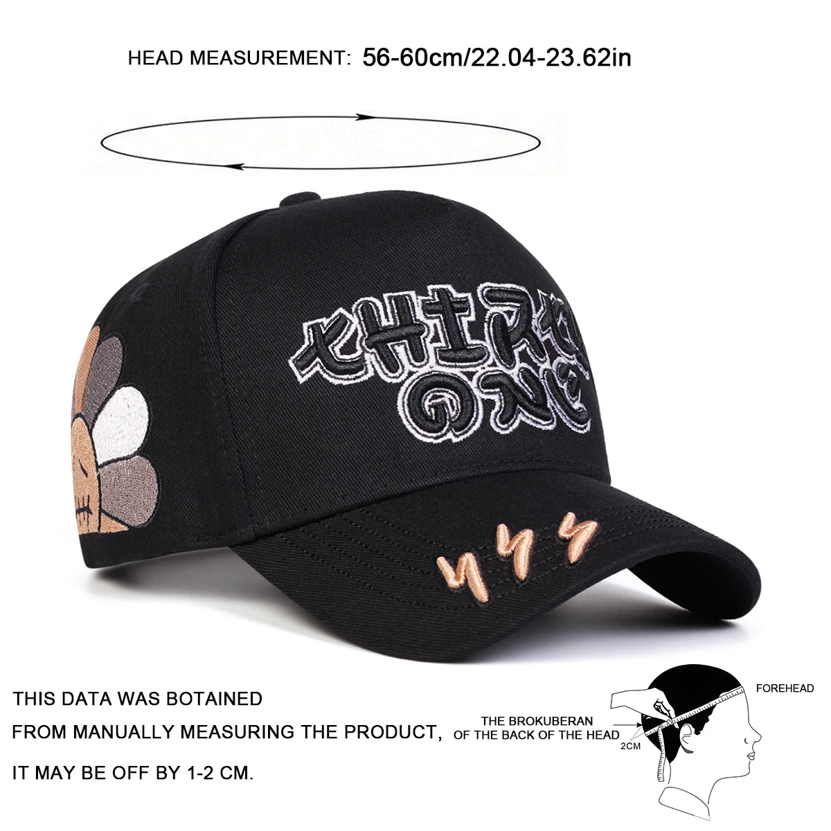 Unisex Lightning Embroidery Baseball Caps Spring and Autumn Sports Cap