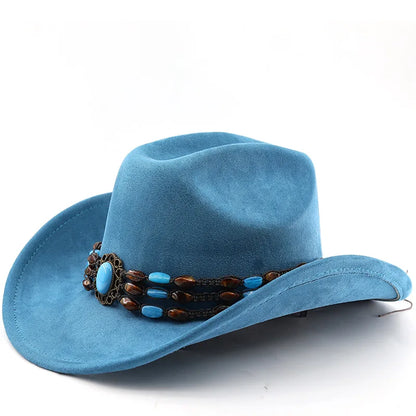 Suede Horse Riding Western Cowboy Hat For Men And Women Outdoor