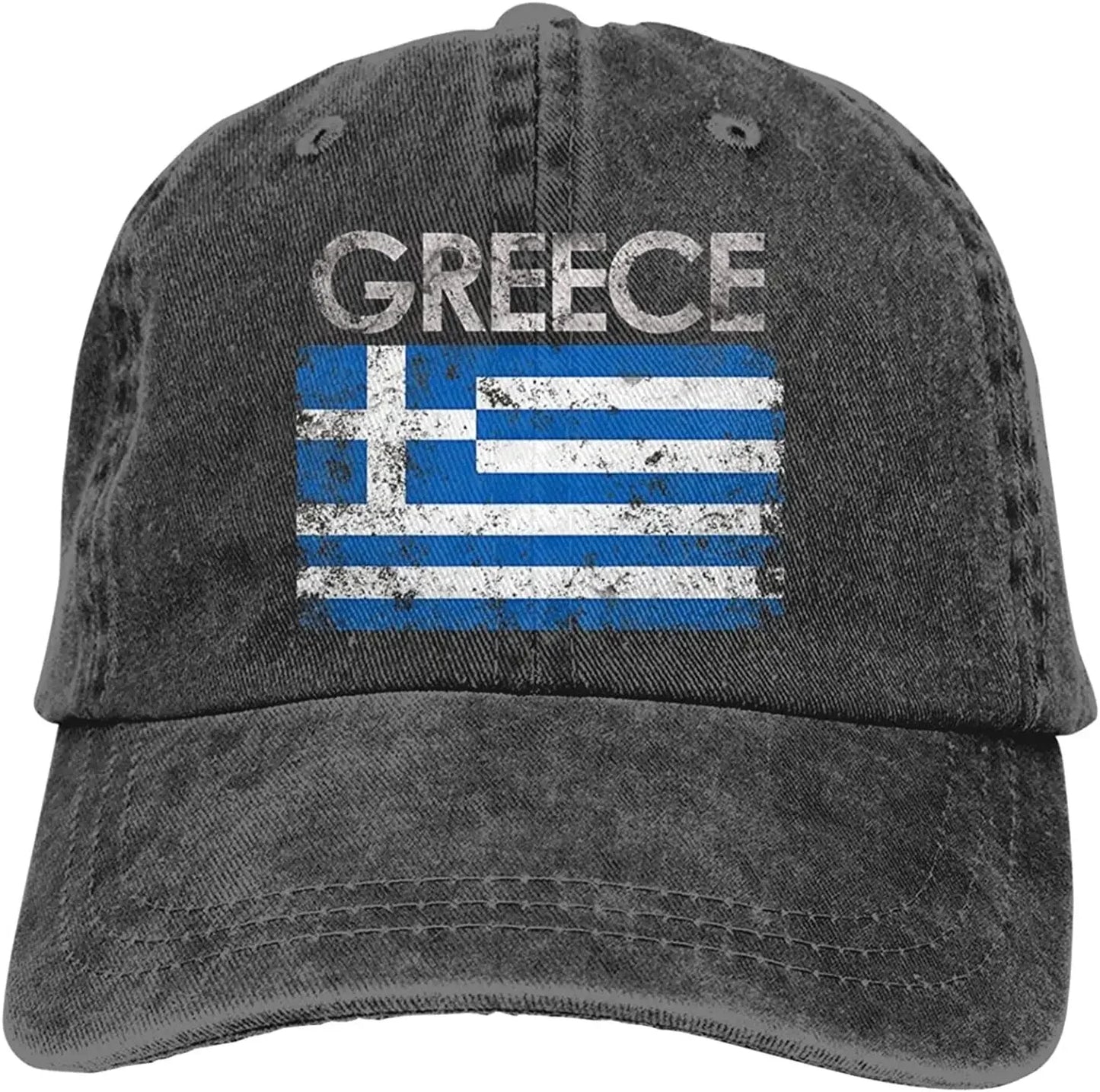 Greek Flag of Greece Denim Hats for Mens Womens Baseball Caps