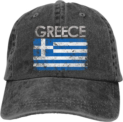 Greek Flag of Greece Denim Hats for Mens Womens Baseball Caps