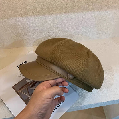 Autumn And Winter British Retro Newsboy Painter Hat
