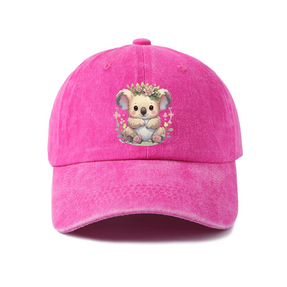 Cute Cartoon Animal Character Baseball Cap Vintage Washed Adjustable Unisex Dad Hat Everyday Gift