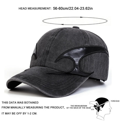 Unisex Boomerang Leather Label Wash Baseball Caps Spring and Autumn